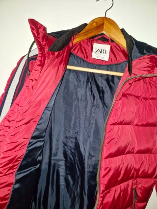 Chaqueta Acolchada Zara Roja Talla S