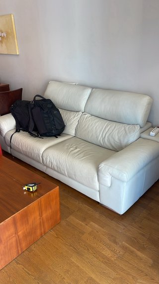 Sofá de piel de 2 plazas convertible