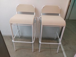 Set de 2 Taburetes Altos Blancos