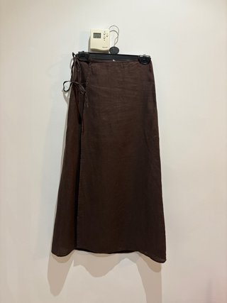 Falda lino chocolate XS/S PARFOIS sin estrenar