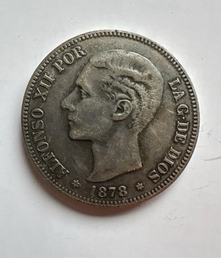 Reproducción 5 Pesetas Alfonso XII 1878