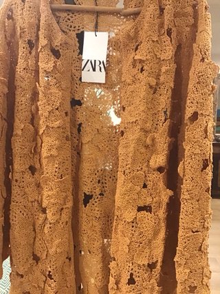 Chaqueta Zara punto calado larga sin estrenar