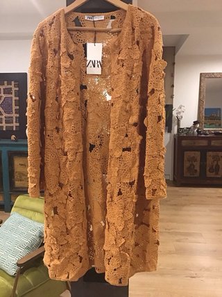 Chaqueta Zara punto calado larga sin estrenar