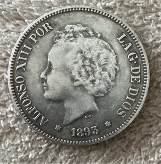 Reproducción 5 Pesetas Alfonso XIII 1893