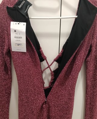 Vestido fucsia mini Bershka fiesta XS sin estrenar