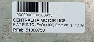 CENTRALITA MOTOR UCE FIAT PUNTO (EVO) (199) Emotion