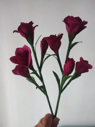 Flores de papel Crepé .25€ Ramo de novia .2€ tallo