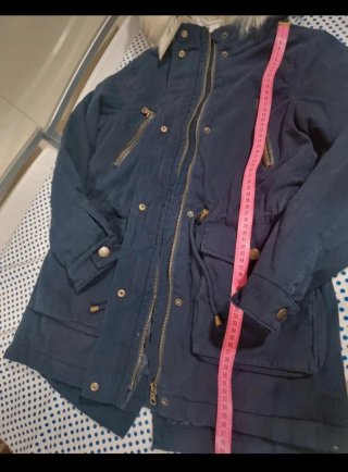 Parka coreana azul marino Talla XXS nueva