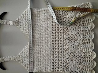 Top de crochet beige talla única