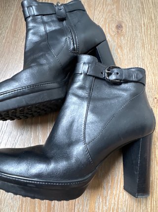Botines Tod's Mujer Negros Tacón Plataforma Hebill