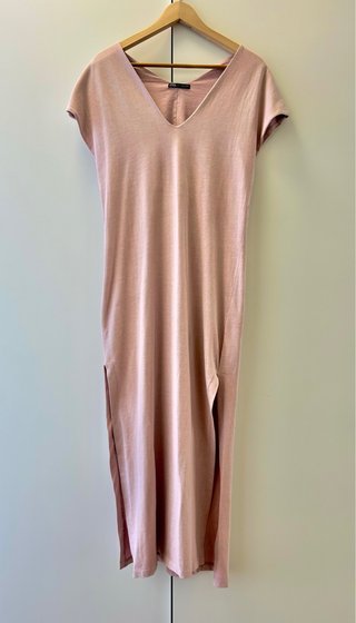Vestido largo rosa Zara