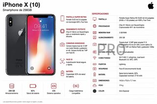 iPhone X con 256 GB