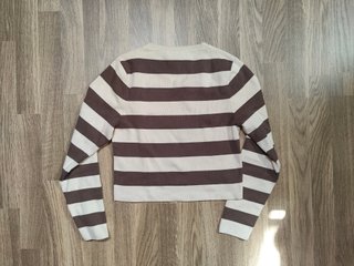 Jersey de punto fino a rayas marrón chocolate