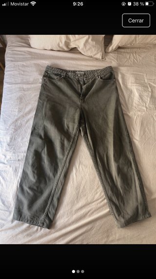 Pantalones Mango anchos gris/verde