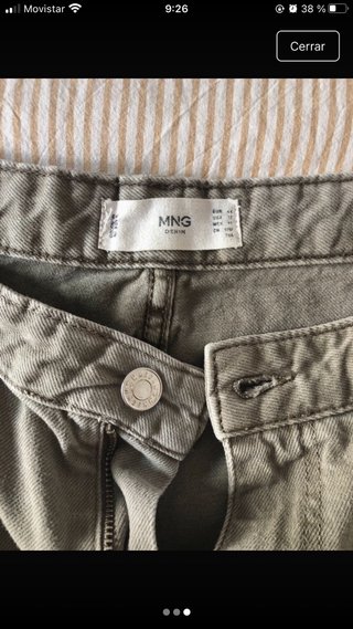 Pantalones Mango anchos gris/verde