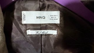 Abrigo Mango Lana Beige con Capucha