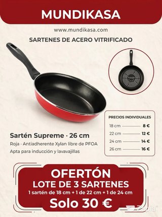 Lote Sartenes Acero Vitrificado Xylan