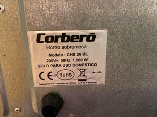Horno eléctrico de sobremesa Corberó