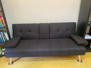Divano letto 3 posti nero