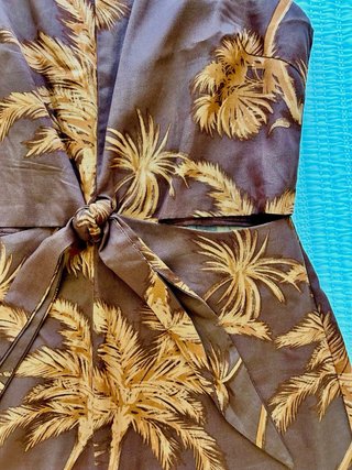 Mono Mango Cut out Estampado Palmeras Talla S