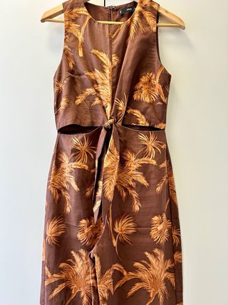 Mono Mango Cut out Estampado Palmeras Talla S