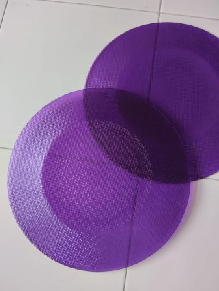 Set 2 Piatti Vetro Viola Trasparenti