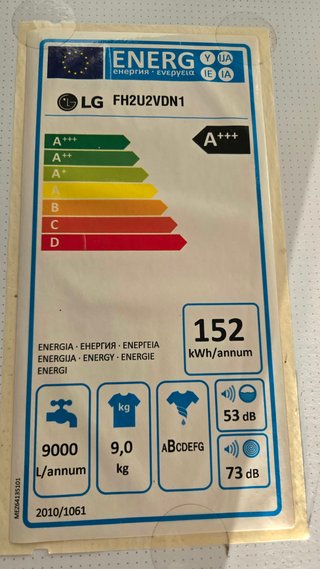 Lavadora LG FH2U2VDN1 9kg - Para piezas (averiada)