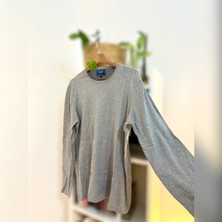 Jersey de hombre gris cuello redondo 100% algodón