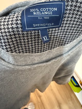 Jersey de hombre gris cuello redondo 100% algodón