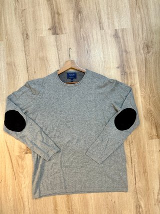 Jersey de hombre gris cuello redondo 100% algodón
