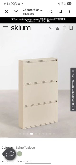 Zapatero Acero 3 Puertas