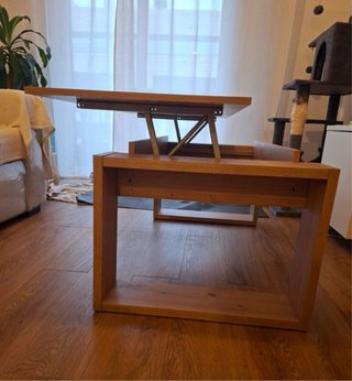 Mesa de centro elevable de madera