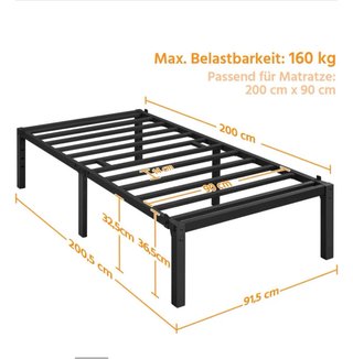 Estructura cama metálica 90x200cm