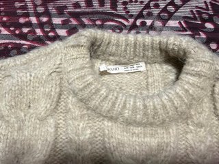 Jersey lana 100% beige talla única ...Talla S/M