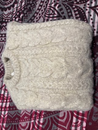 Jersey lana 100% beige talla única ...Talla S/M