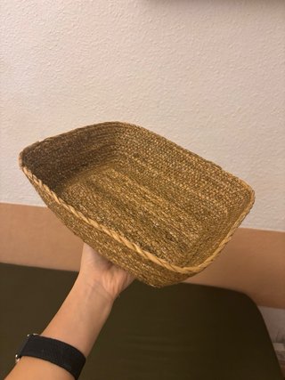 Cesta mimbre decorativa bohochic baño llaves salón
