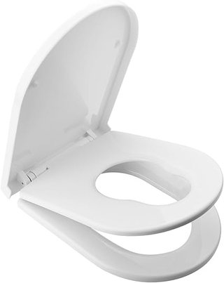 Ibergrif M41001-2 Tapa WC Universal, Asiento de Inodoro Familiar con Cierre Suave en Forma de D con
