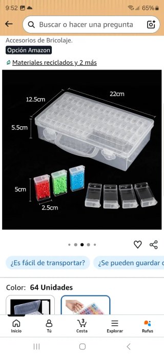 Caja de accesorios transparente