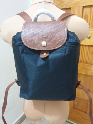 Mochila Longchamp Negra y Marrón