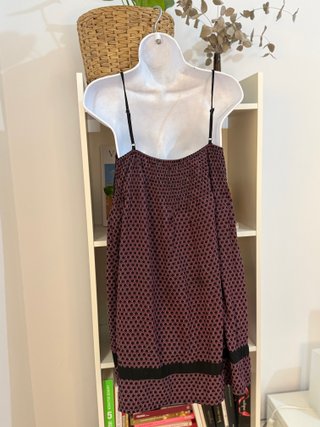 Vestido corto de tirantes combinado tipo peplum L