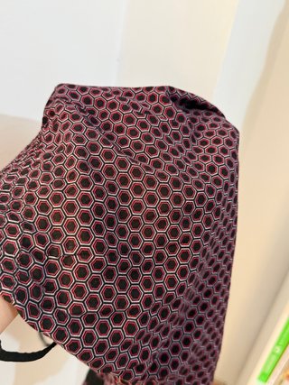 Vestido corto de tirantes combinado tipo peplum L