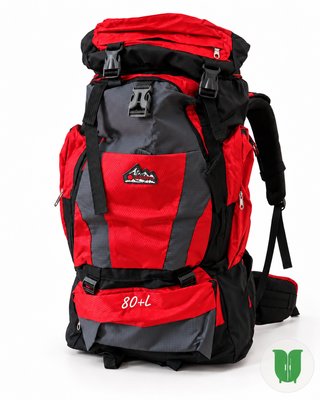 Mochila de Montaña 80L Roja y Negra