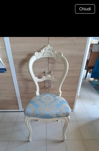 Sedia Shabby Chic Seduta Azzurra