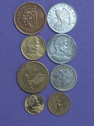 Monete del Cile 8 pz. Antiche