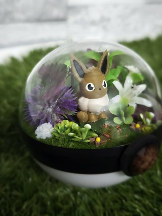 Pokeball terrario Eevee Pokémon · diorama 8 cm