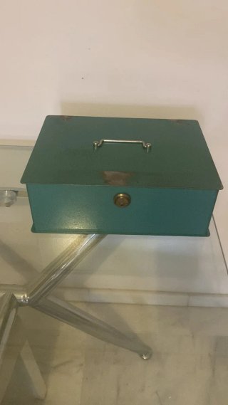 Gran Caja Fuerte Vintage Metálica Verde