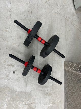 Set de pesas 40 kg con barra y mancuernas