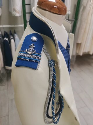 Traje Almirante Comunión Blanco y Azul