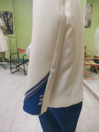 Traje Almirante Comunión Blanco y Azul