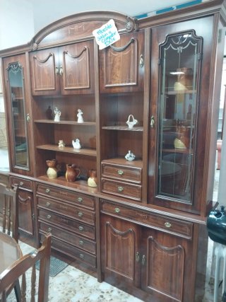 Mueble de Salón Comedor Madera y Cristal